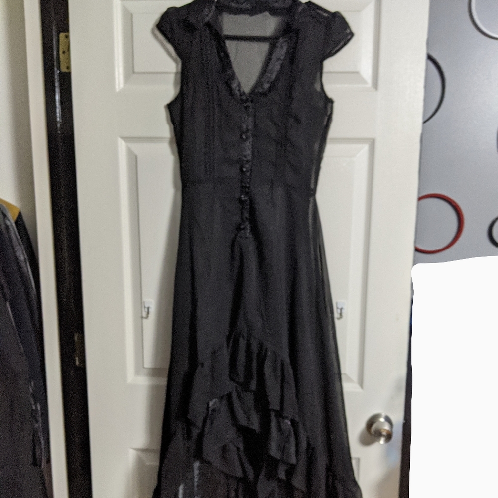 Voodoo Vixen Gothic Layered Ruffled Gown